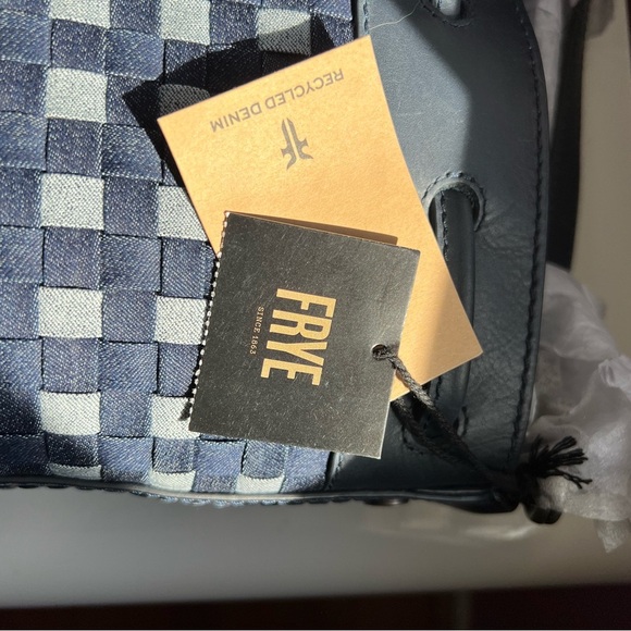 FRYE Melissa Denim Drawstring Hobo Bucket Bag NWT - Picture 6 of 8